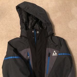 Grey and blue boy’s winter coat